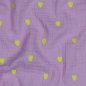Preview: Musselin - Cuore - bestickt - flieder/neon gelb