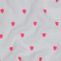 Preview: Musselin - Cuore - bestickt - white/neon pink