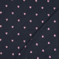 Preview: Musselin - Cuore - bestickt - navy/rose