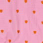 Preview: Musselin - Cuore - bestickt - rosa/orange