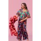 Preview: Feine Baumwoll Popeline - Fresh Flowers - green red - Nerida Hansen