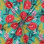 Preview: RESTSTÜCK 1,20m !!! - Feine Baumwoll Popeline - Fresh Flowers - green red - Nerida Hansen