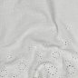 Preview: Musselin - Lumira - Stickerei Bordüre - weiß