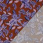 Preview: RESTSTÜCK 1,90m !!! - Viskosestretch - Maison Fleur - rost/blau/flieder