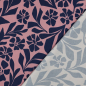 Preview: Viskosestretch - Melvina Flowers - rosa/denim