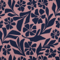 Preview: Viskosestretch - Melvina Flowers - rosa/denim