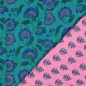 Preview: Doubleface Musselinstepper - Cinzia Flower - petrol