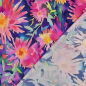 Preview: RESTSTÜCK 1,60m !!! - Viskosesatin - Belina Flowers - pink/flieder/grün