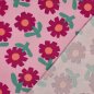 Preview: Bio Musselin - Flowers - pink/rosa/grün - by Jennifer Bouron