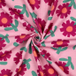 Preview: RESTSTÜCK 1,50m !!! - Bio Musselin - Flowers - pink/rosa/grün - by Jennifer Bouron