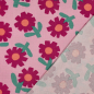Preview: RESTSTÜCK 1,50m !!! - Bio Musselin - Flowers - pink/rosa/grün - by Jennifer Bouron
