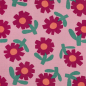 Preview: RESTSTÜCK 1,50m !!! - Bio Musselin - Flowers - pink/rosa/grün - by Jennifer Bouron