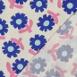 Preview: RESTSTÜCK 1,10m !!! - Bio Musselin - Flowers - blau/ecru/rosa - by Jennifer Bouron