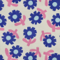 Preview: RESTSTÜCK 1,10m !!! - Bio Musselin - Flowers - blau/ecru/rosa - by Jennifer Bouron
