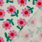 Preview: RESTSTÜCK 1,30m !!! - Bio Musselin - Flowers - rosa/ecru/grün - by Jennifer Bouron