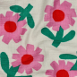 Preview: RESTSTÜCK 1,30m !!! - Bio Musselin - Flowers - rosa/ecru/grün - by Jennifer Bouron