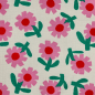 Preview: RESTSTÜCK 0,60m !!! - Bio Musselin - Flowers - rosa/ecru/grün - by Jennifer Bouron