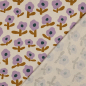Preview: RESTSTÜCK 1,50m !!! - Bio Ripp Jersey - Flowers - flieder/ecru/senf - by Jennifer Bouron