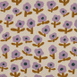 Preview: RESTSTÜCK 1,50m !!! - Bio Ripp Jersey - Flowers - flieder/ecru/senf - by Jennifer Bouron