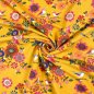Preview: RESTSTÜCK 1,70m !!! - French Terry - Birds and Flowers - ocker