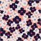 Mobile Preview: Baumwolle beschichtet - Große Blumen - pink schwarz - Okina Hana - Rico Design