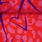 Preview: Viskose - Leo Herzen - rosa/rot/ocker - Love Collection - Swafing by Kibadoo