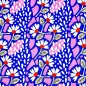 Preview: Canvas - Flower - blau/weiß/rosa - by Karina + Kind