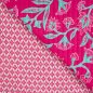 Preview: Doubleface Baumwoll Stepper - Delara Flower - fuchsia/türkis