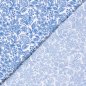 Preview: RESTSTÜCK 0,70m !!! - Musselin - Blue Garden - offwhite/blue