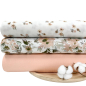 Preview: RESTSTÜCK 1,20m !!! - Musselin - Elin Flowers - white