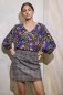 Preview: Viskose - Bright Purple Flowers - black - Atelier Jupe