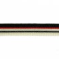Preview: Stripes - unelastisch - 10mm - natur/rot/schwarz