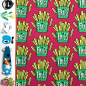 Preview: RESTSTÜCK 0,40m !!! - Bio Sweat - OMG Fries - Col. 04 - pink - Classic No. 1 - Hamburger Liebe - Albstoffe