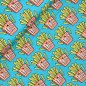 Preview: Bio Sweat - OMG Fries - Col. 01 - türkis - Classic No. 1 - Hamburger Liebe - Albstoffe