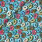 Preview: RESTSTÜCK 0,90m !!! - Bio Sweat - OMG Donut - Col. 01 - türkis - Classic No. 1 - Hamburger Liebe - Albstoffe