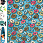Preview: RESTSTÜCK 0,90m !!! - Bio Sweat - OMG Donut - Col. 01 - türkis - Classic No. 1 - Hamburger Liebe - Albstoffe