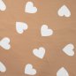 Preview: French Terry - Stuffed Hearts - camel/white