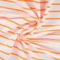 Preview: French Terry - Neon Stripes - neon orange/white