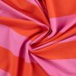 Preview: French Terry - Blockstreifen - orange/pink