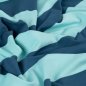 Preview: French Terry - Blockstreifen - denim/türkis