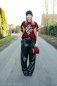 Preview: French Terry - Panel - Argyle Leo Rauten - burgundy - Geoluxe by Ki-ba-doo - Swafing