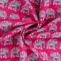 Preview: Baumwoll Voile - Elephant - fuchsia/türkis