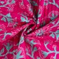 Preview: Doubleface Baumwoll Stepper - Delara Flower - fuchsia/türkis