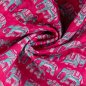 Preview: Doubleface Baumwoll Stepper - Nubia Elephant Flowers - fuchsia/türkis