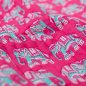 Preview: Doubleface Baumwoll Stepper - Nubia Elephant Flowers - fuchsia/türkis