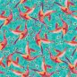 Preview: Viskose - Small Birds - türkis