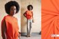Preview: RESTSTÜCK 2,20m !!! - Bio Sweat - brushed - uni - orange - Fibremood No. 32