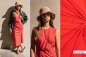 Preview: RESTSTÜCK 0,50m !!! - Viskose Warp Crinkel - uni - summer red - Fibremood No. 34