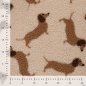 Preview: Teddy Plüsch - Mantelstoff - Dackel Waldi - ecru/braun