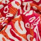 Preview: Viskose Popeline - Abstrakt Leo - orange/offwhite/pink